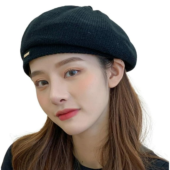 Knit Berets for Women French Beret Hat Solid Color Artist Hat Painter Cap Beanie Cap Bonnet for Chic Ladies Accessories