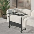 thumbnail image 2 of DlandHome 31.5 inches Medium Size Side Table, Adjustable C Table Movable W/Tablet Slot & Wheels, Portable Stand for Bed Sofa, Lap Desk, 2 of 3