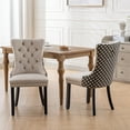 thumbnail image 4 of Gewnee Mid-Century Velvet Upholstered Dining Set of 2 with Wood Legs, 4 of 21