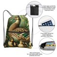 thumbnail image 3 of Xecao Mallard Duck And Flowers for Drawstring Bags,Pull String Backpack Bags,String Bag Sackpack, 3 of 6