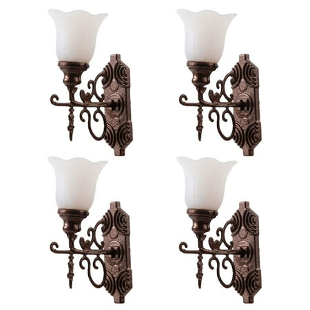 

4pcs Miniature Sand Table Wall Lamp Models Landscape Ornament Sandtable Decor