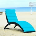 thumbnail image 1 of Costway Folding Patio Rattan Lounge Chair Chaise Cushioned Portable Garden Turquoise, 1 of 10