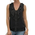 thumbnail image 2 of Ersazi Womens Tank Tops 2024 Summer Women's V Neck Sleeveless Lace Dots Shirts Blouses Vintage Elegant Tops Black S, 2 of 9