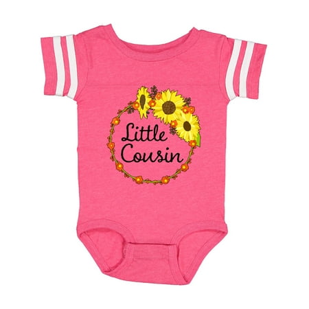 

Inktastic Little Cousin Sunflower Wreath Gift Baby Boy or Baby Girl Bodysuit