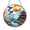 Acrylic 3.5 Inch, variant on Serene Japanese Pagoda with Blue Birds Stained Glass Round Window Suncatcher, Cherry Blossom Zen Decor