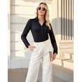 thumbnail image 4 of Camisas con botones Siliteelon para mujer de manga larga, color negro, 4 of 9