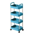 thumbnail image 2 of Rolling Storage Cart Foldable Plastic Shelves, 15x10.5x40 Inch 4-Tier Lockable Wheels 360° Swivel Casters with Handle Fits Narrow Kitchen Gaps Laundry Room Office Organizer, 2 of 6