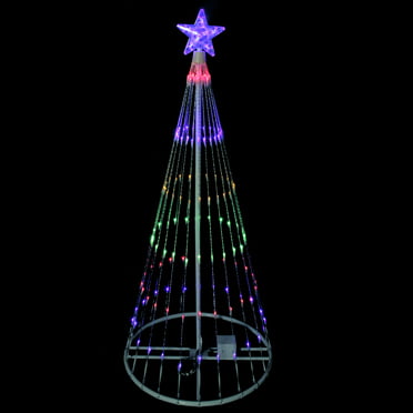6' Red and Green Lighted Show Cone Christmas Tree Outdoor Decoration ...