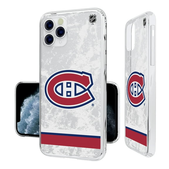 Montreal Canadiens iPhone Stripe Clear Ice Case