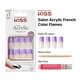 thumbnail image 3 of KISS Kit de uñas postizas francesas acrílicas, diseño de forma larga y cuadrada, uñas de punta francesa de color morado, gel listo para usar y barra de manicura incluida, larga duración, conveniente y, 3 of 6