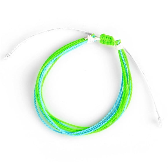 Minnieouse de cuerda Joyería estética Cómodas pulseras bohemias con cordón Regalo creativo para niñas adolescentes Verde + Azul Verde+Azul 50Conjunto
