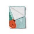 thumbnail image 2 of Fox Soft Flannel Fleece Blanket, Merry Christmas Typography with Happy Animal and Bird at Winter Snowflakes, Cozy Plush for Indoor and Outdoor Use, 50" x 70", Pale Seafoam Multicolor, by Ambesonne, 2 of 5