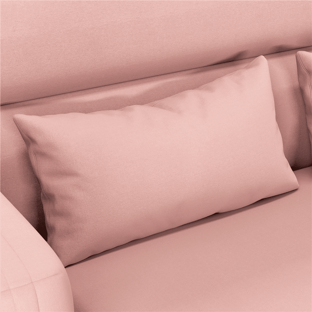 Renwick 46.5" W Small Fabric Loveseat Sofa with Lumbar Pillows, Pink