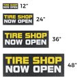 thumbnail image 3 of Tire Shop Now Open Vinyl Decal 2 Pack of 12 Inch x 5 Inch Weatherproof Heavy-Duty Adhesive Backing | Grand Opening, Reliable Services, Clear Messaging | Made in USA, 3 of 6