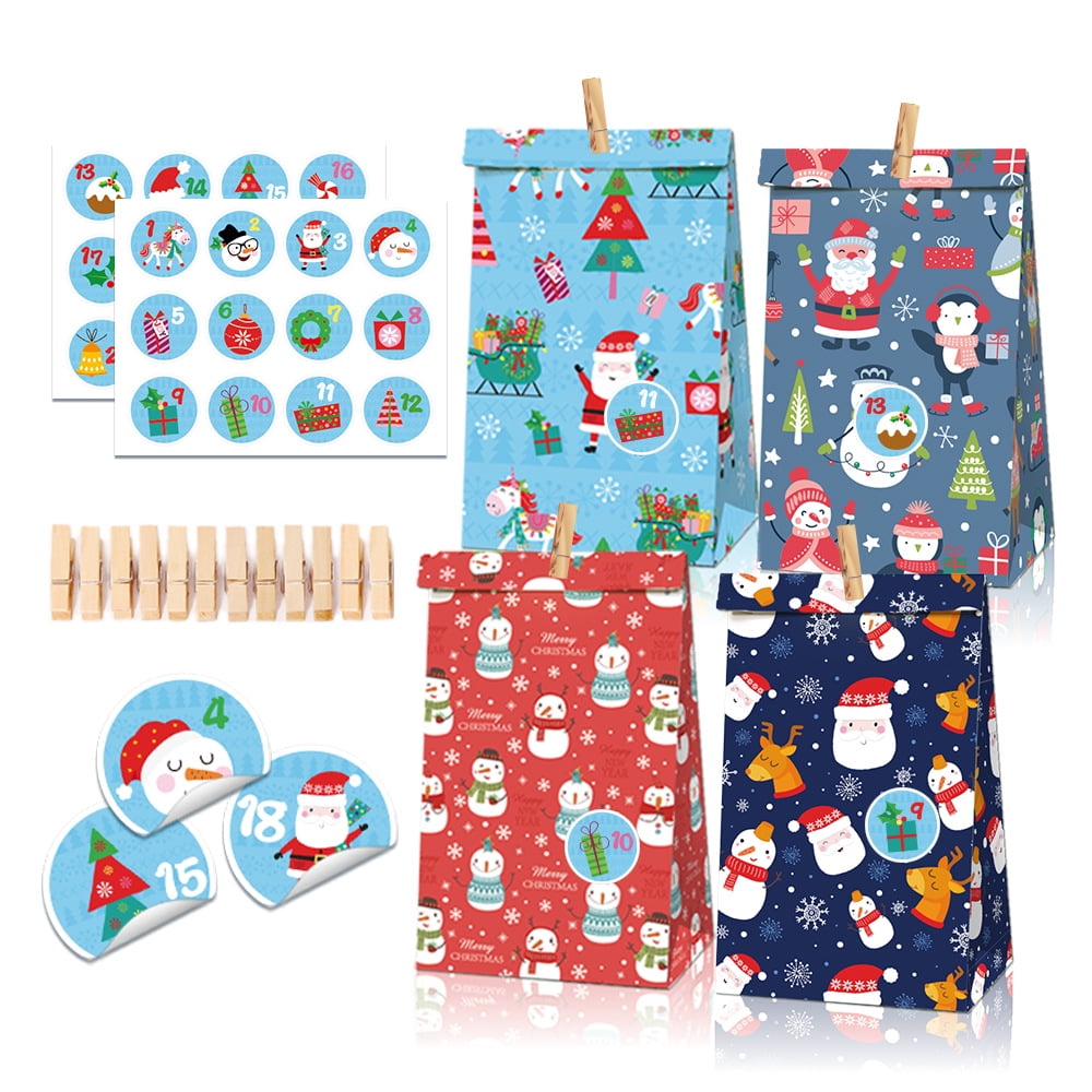 Maalr Christmas Advent Calendar Bags 24 Days Countdown Calendar Bag