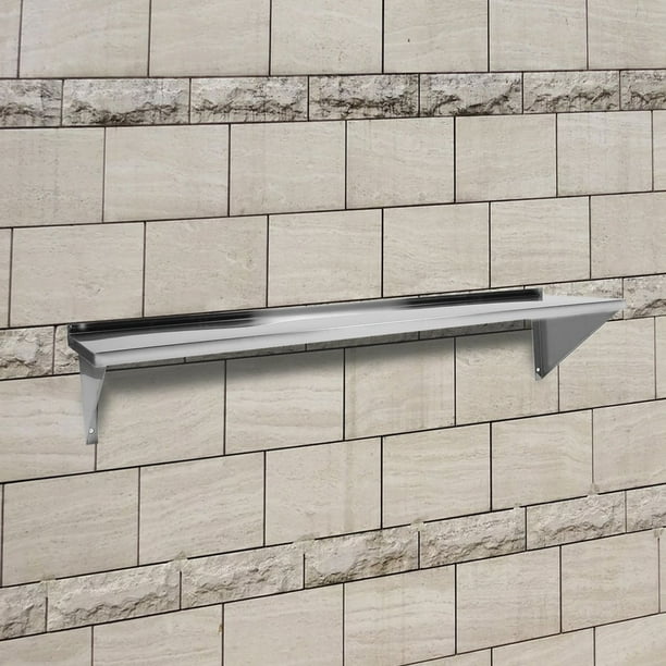 Stainless Steel Kitchen Wall Mount Shelf Commercial Restaurant Bar W/ Backsplash 14" X 60