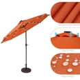 thumbnail image 3 of ACEGOSES LED Outdoor Patio 9′ Circle Deck Market Umbrella, Solar Lights Table Umbrellas With Non-Fading solution-dyed Canopy Orange, 3 of 8