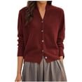thumbnail image 2 of zejinsd Cardigan Sweaters for Women Casual Solid Color Loose Long Sleeved Classic Sweater Knit Cardigan Loose Fall Tops, 2 of 5