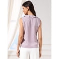thumbnail image 3 of DARING DIVA Women's Sleeveless Ruffle V Neck Business Tank Top XS Pink, 3 of 6