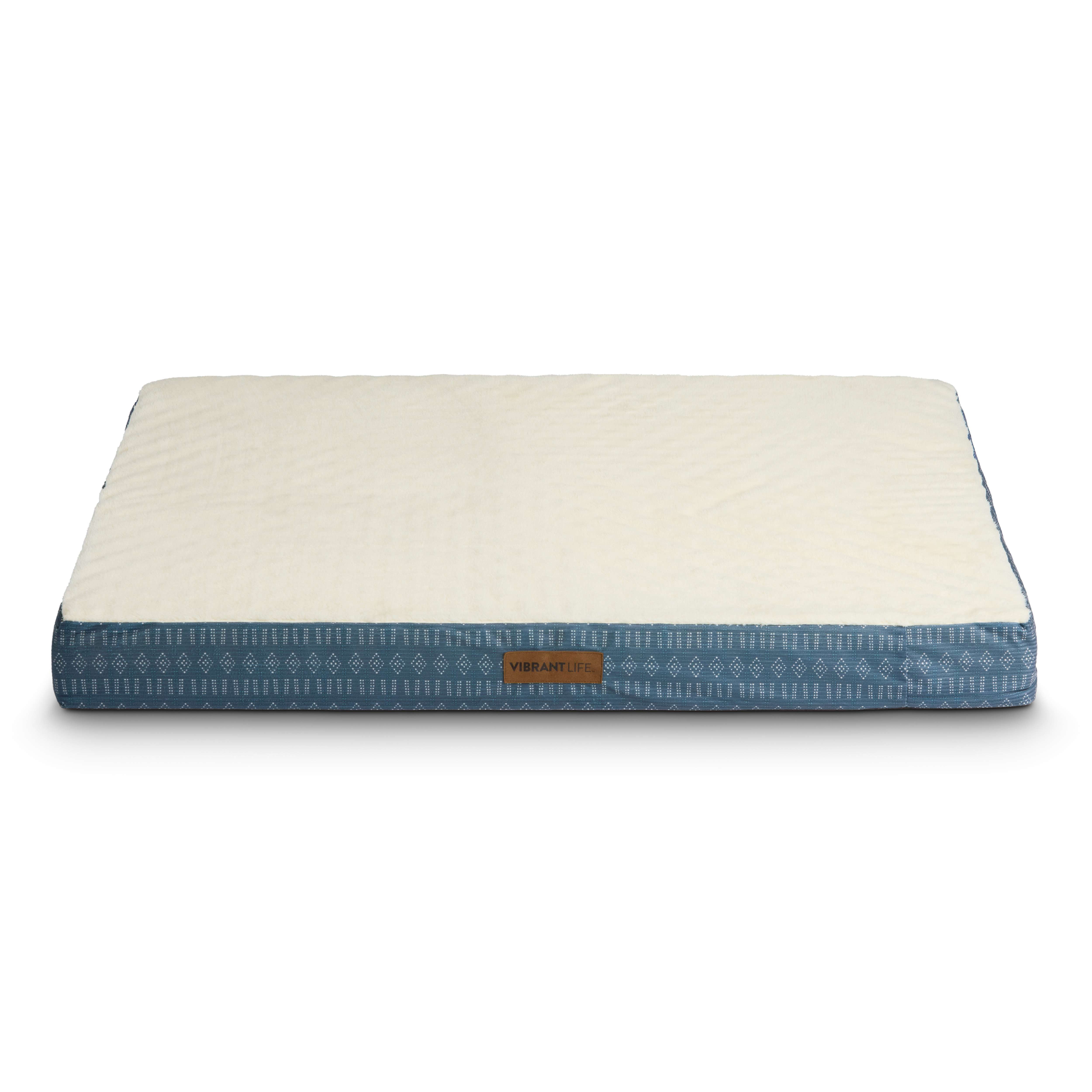 (3 pack) Vibrant Life Orthopedic Foam Dog Bed for Large Breeds, Extra Large, Blue 41" x 31"