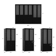 thumbnail image 4 of RichYa 3Pcs Armoire Wardrobe Closet with Hanging Rod,Clothes Storage Cabinet with Fluted Glass,Large Closet Organizer for Bedroom,Black(AAC), 4 of 13