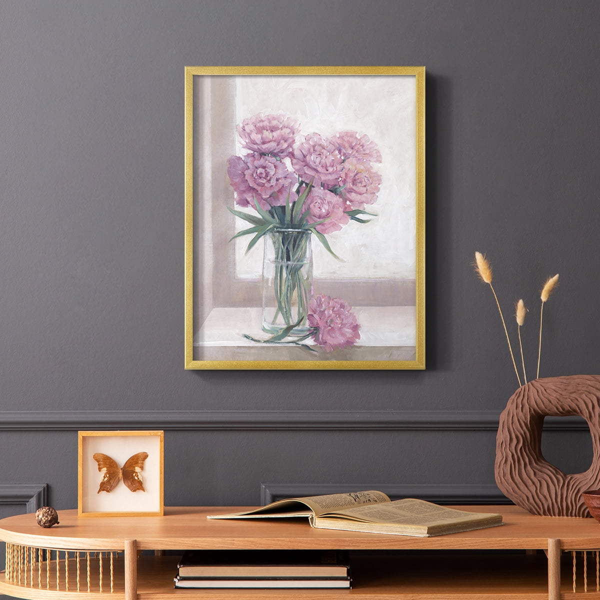 Windowsill Floral II Framed Print - Solid Wood in Single Picture Frame Solid Wood 2 Framed Print