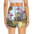 thumbnail image 4 of Workout Shorts for Women - Dreamy Pink Mushroom House 2 in 1 with Pocket Double Layer Shorts Elastic Athletic Gym Shorts, 4 of 7