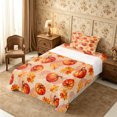 thumbnail image 3 of Erosebridal Pumpkin Leaves Twin Sheets 3pcs,Fall Harvest Bedding,Peach,1 Flat Sheet, 1 Fitted Sheet and 1 Pillowcase, 3 of 6