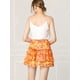 thumbnail image 5 of AllegK MinifalPaMujer Faldas Cortas Con Volantes Florales De Verano De CintuAlLindas naranS, 5 of 6