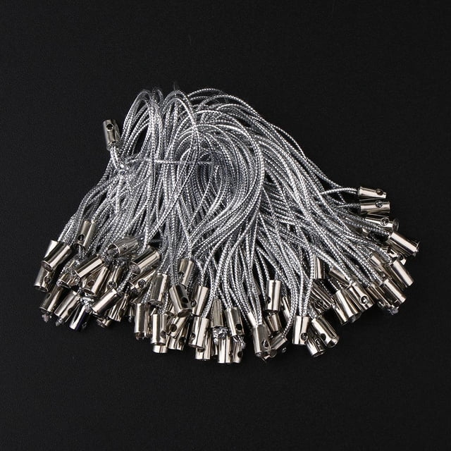 Cordón de Correa de Muñeca para Teléfono con Cordón de Poliéster de 100 Piezas con Tapas de Extremo de Metal Plata Hugo correa del cordón del teléfono