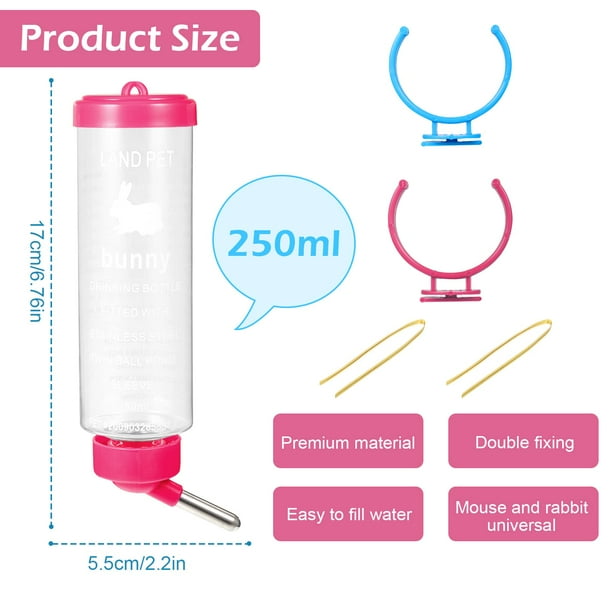 Toystoory 2 unids/set Animal PEQUEÑO botella para beber materiales duraderos botella fácil de beber para animales pequeños azul y rosa rojo