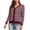 Wine, variant on Vivianyo HD Women's Knit Cardigan, Striped V-neck Scallop Trim Button Front Long Sleeve Casual Layering Top, Women's Black, Sizes S-2XL