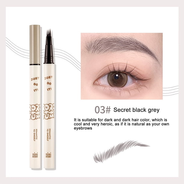Bolígrafo de microblading de cejas resistente al agua de 4 garras - Lápiz de tatuaje de cejas con punta de tenedor de larga duración y larga duración - Cejas naturales definidas en segundos