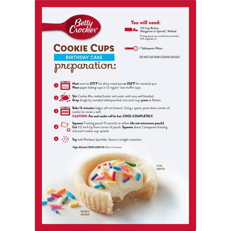 flare announcer ensom Betty Crocker Ready to Bake Birthday Cake Cookie Cups, 14.1 oz - Walmart.com