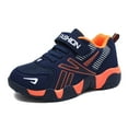 thumbnail image 3 of ZHOGXU Big Kids Boys Sneakers Soft Sole Non Color Block Lace Up Mesh Breathable Comfortable Lightweight Sports Shoes For Casual Daily Wear Orange 29, 3 of 9