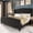 Black, variant on Breltam King Size Bed Frame Velvet Upholstered Platform Bed with Wingback Headboard, Black
