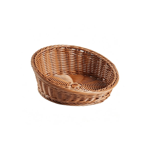 Abbraccia Pet Bed Woven Basket Indoor Rattan Inspired Style Breathable Mesh Like Weave for Cat Naps and Small Dog Rest