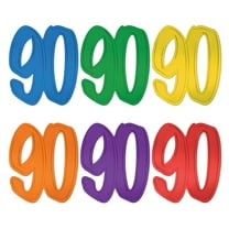 Beistle Club Pack of 24 Multi-Colored "90" Foil Party Decoration Silhouettes 12"