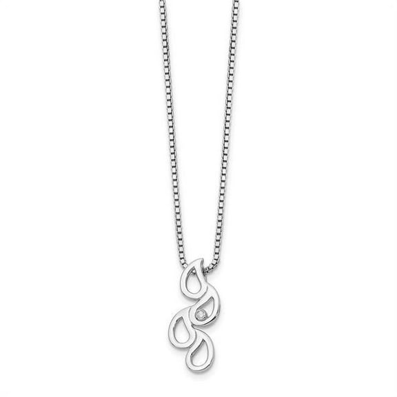 Primal Silver Sterling Silver Diamond Raindrop Chain Slide Pendant Necklace