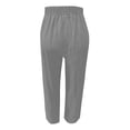 thumbnail image 4 of Pantalones anchos con cordón para mujer, primavera-verano, 9/10, mezcla de lino, cintura ajustable, bolsillos, tallas S-XL, para la playa y el día a día, 4 of 4