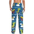 thumbnail image 3 of Daiia Dinosaur on the Beach Vacation Men's Sleep Pant with Pockets and Drawstring,Pajama Pants-Small, 3 of 9