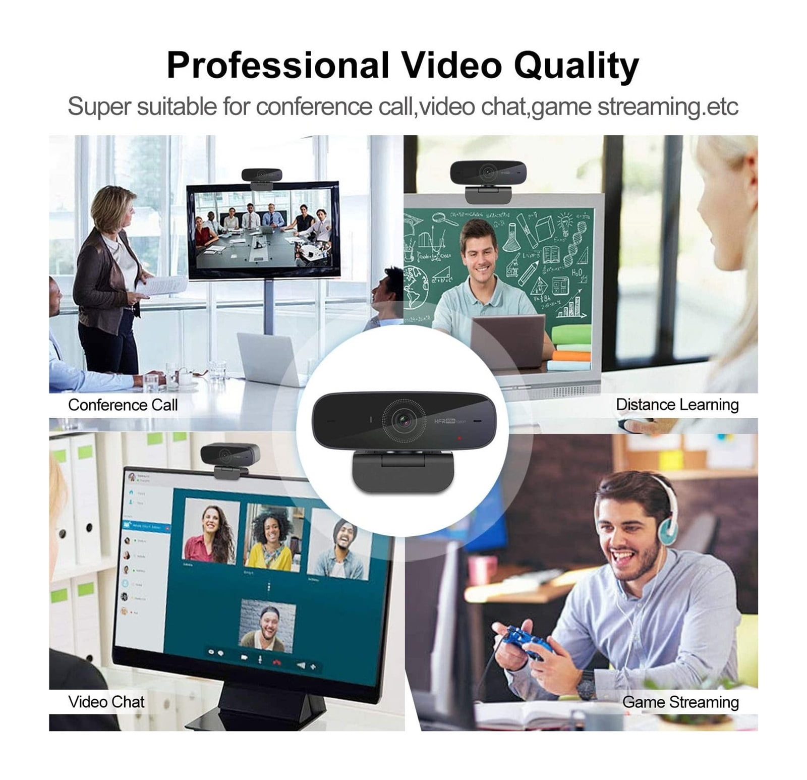 Hd 1080P AF 60fps Usb Streaming Webcam With Microphone For Computer Meeting Web Camera For Conferencing, Live Streaming, Recording ,HD Video