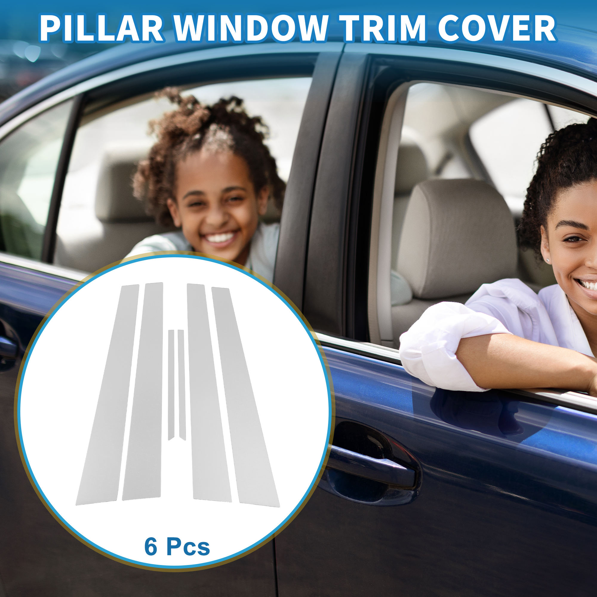 Unique Bargains 6Pcs Anti Scratch Sticker For Toyota Camry 2002-2006 Silver Tone