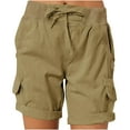 thumbnail image 1 of Pantalones Cortos Para Mujer Cargo Shorts Moda Casual Color Sólido Cintura Alta A-Line Pantalones Casuales de Pierna Ancha Sueltos Odeerbi  ODB158228, 1 of 7