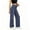 *1-Navy, variant on Women's High Waisted Wide Leg Denim Pants , Pull On Elastic Waist Jeans For Women,Ladies' Stretchy Loose Fit Trousers with Pockets,Navy,S-2XL