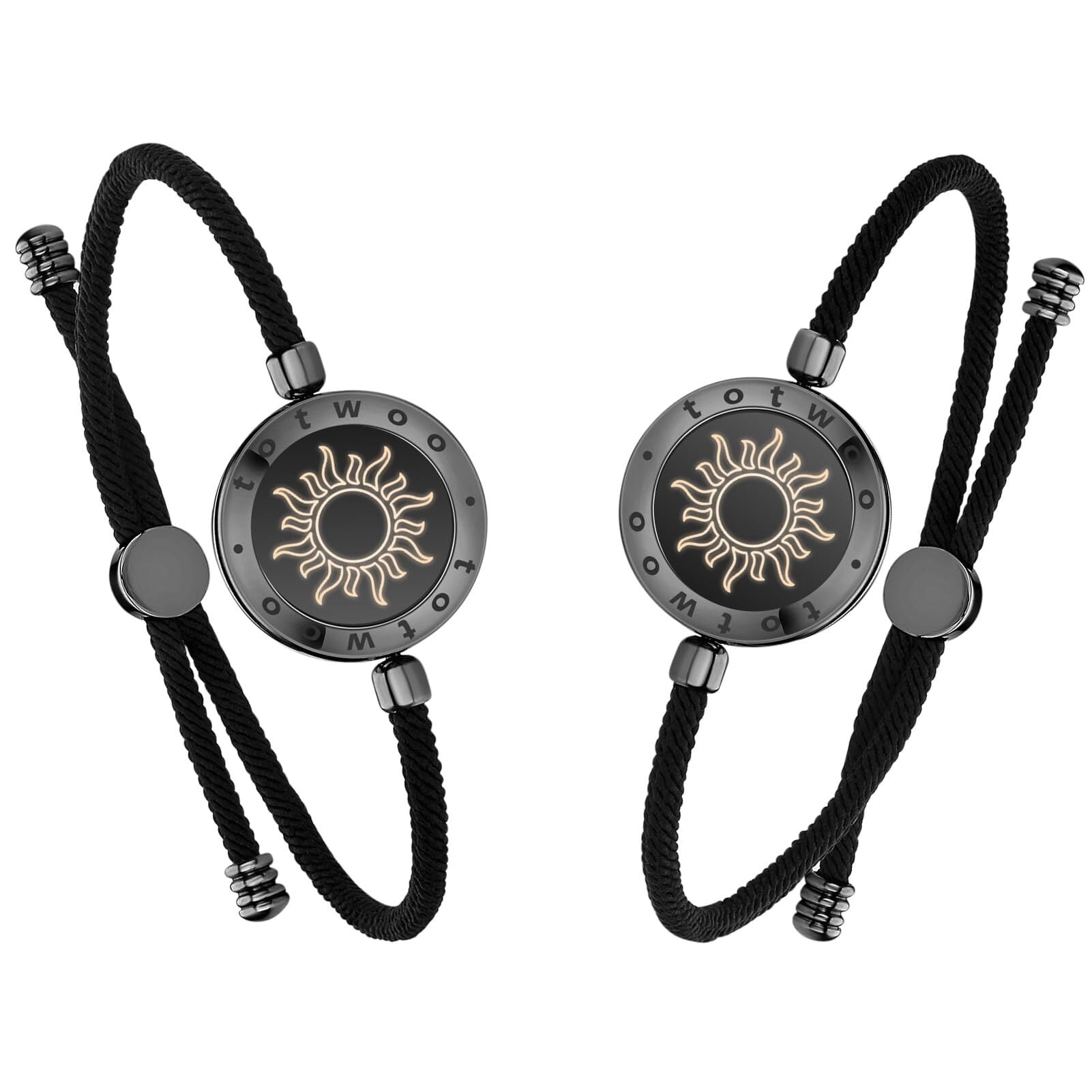 TOTWOO Long Distance Touch Bracelets for Couples, Vibration & Light up  Bluetooth Pairing Jewelry Gifts for Girlfriend - Walmart.com