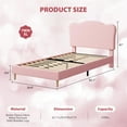 thumbnail image 2 of CazToi Twin-XL Upholstered Platform Bed Frame with Soft Fleece Headboard No Box Spring Needed Noise Free, 2 of 7