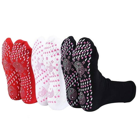 

JeashCHAT 3 Pairs Heated Socks for Women men Magnetic Socks Self-heating Socks Comfortable Stretch Durable Massage Warm And Cold-resistant Cotton Socks Mixed