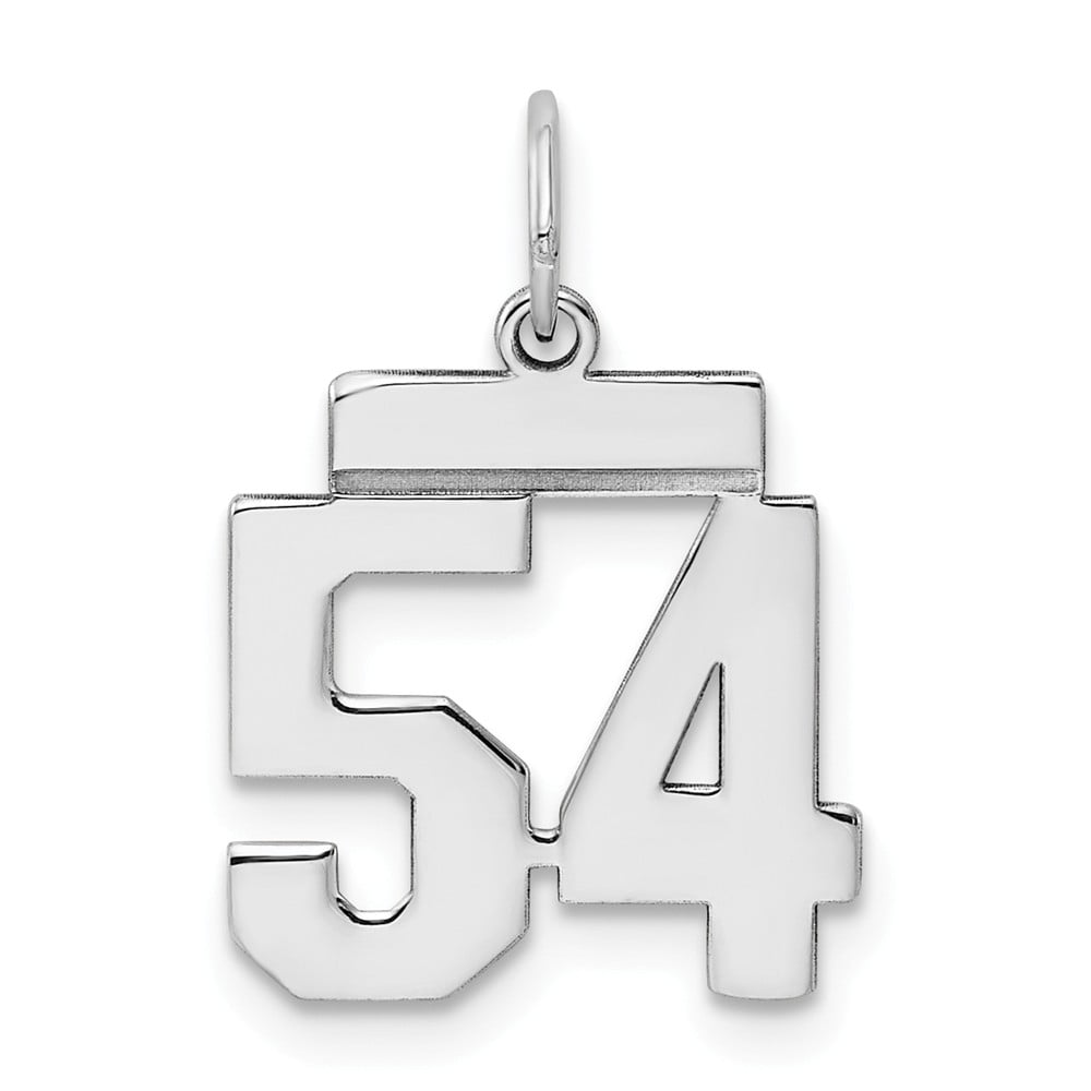 Sterling Silver Rhodium-Plated Small Polished Number 94 Charm Length=20 Width=8 