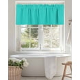 thumbnail image 4 of Aqua Green Valances for Windows Green Solid Color Valance Rod Pocket Light Filtering Short Window Treatments Curtains for Kitchen Bathroom Living Room Bedroom, 1 Panel, 60 x 18 Inch, 4 of 7